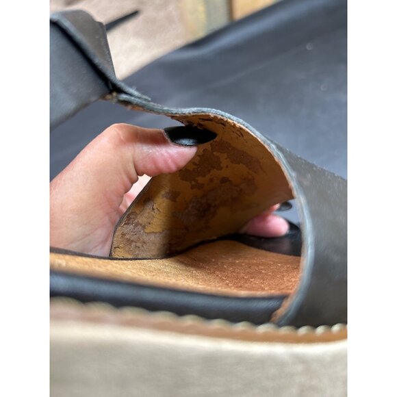Clarks Womens Leather Black Wedge Sandals US 9 Comfortable Cushioned Sole - Picture 10 of 10